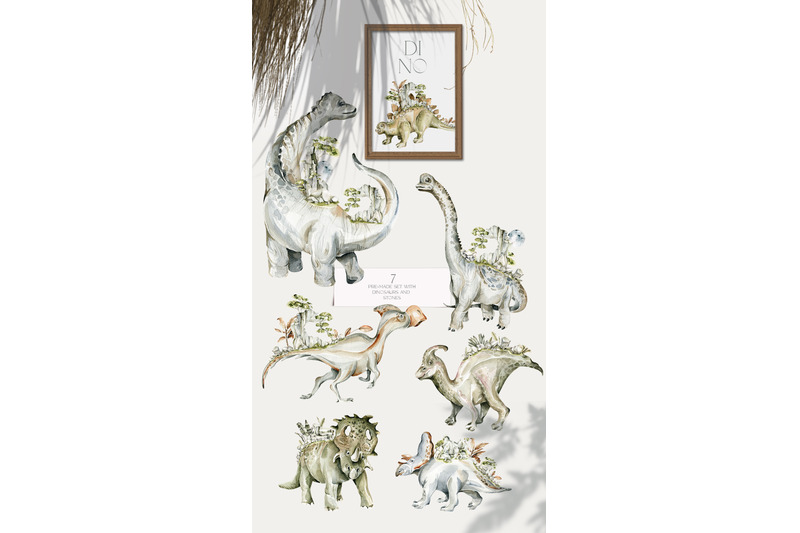 cute-dinosaurs-watercolor-dinoland-clipart