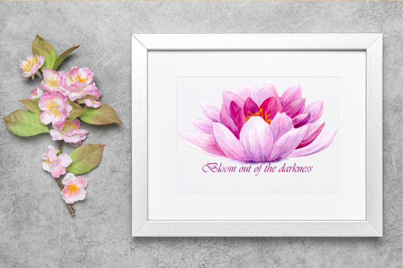 lotus-watercolor-flower-watercolor-sublimation-design-png