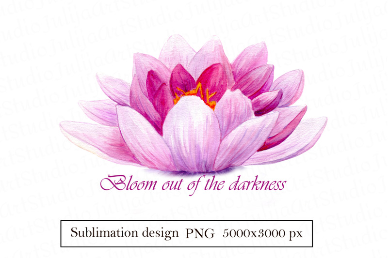 lotus-watercolor-flower-watercolor-sublimation-design-png