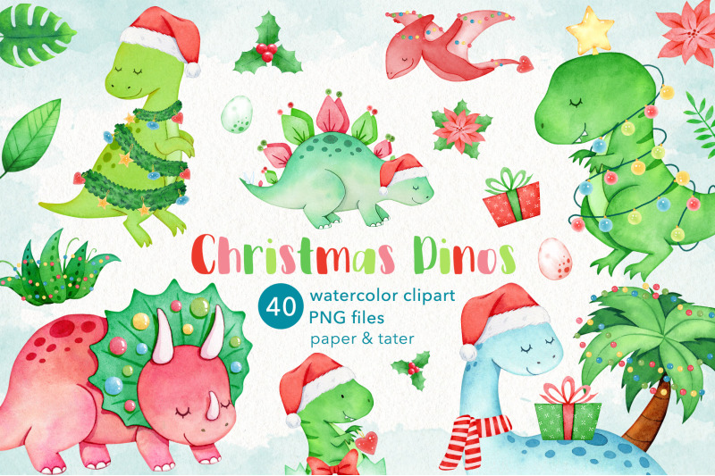 watercolor-christmas-dinosaurs-clipart-cute-xmas-dino-png