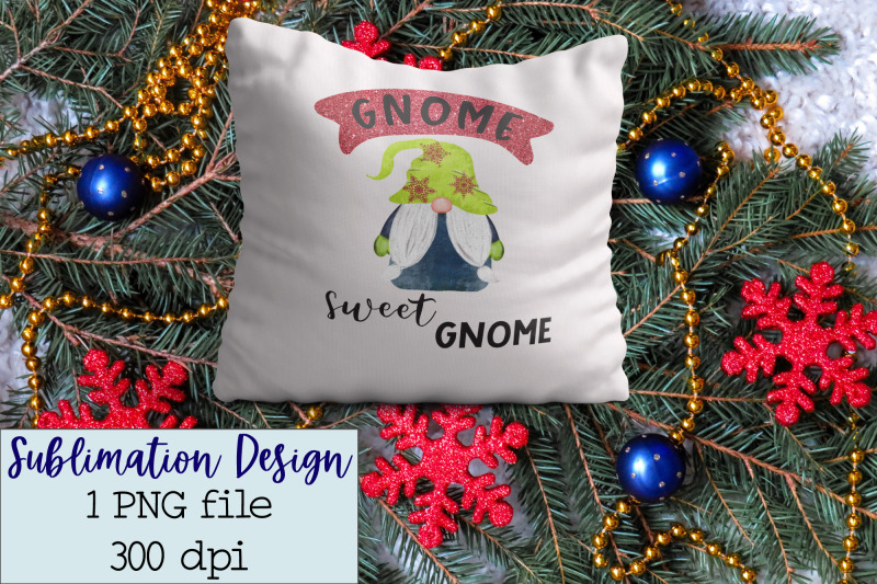 sublimation-christmas-gnome-sweet-gnome