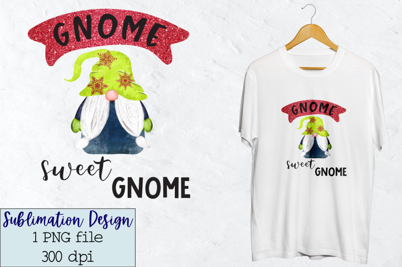 sublimation-christmas-gnome-sweet-gnome