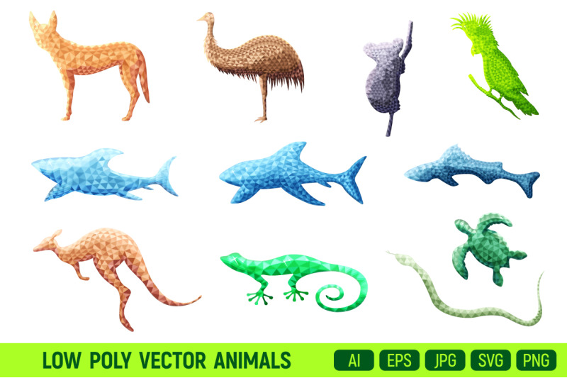 low-poly-vector-australian-animals