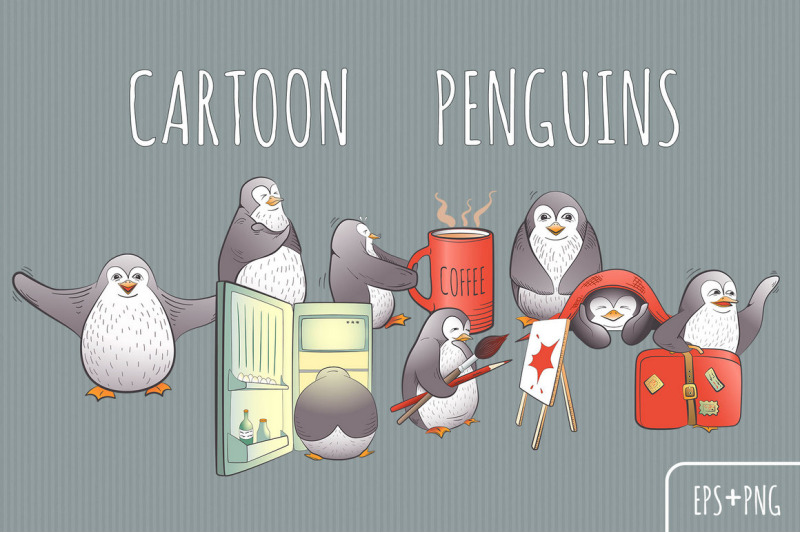 cartoon-penguins