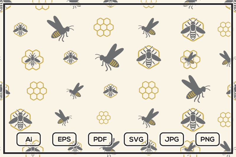 bee-illustration-seamless-pattern-design