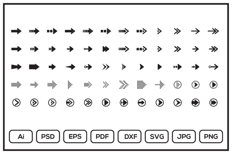 set-of-arrows-sign-design-illustration