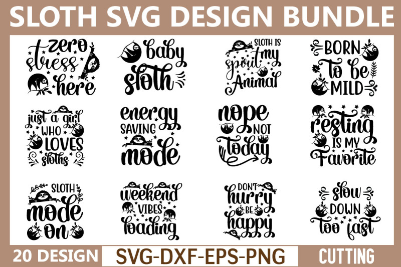 sloth-svg-bundle