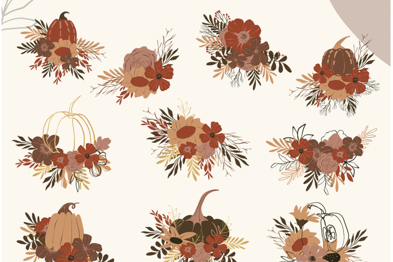 fall-abstract-floral-bouquets-png-for-sublimations-clipart
