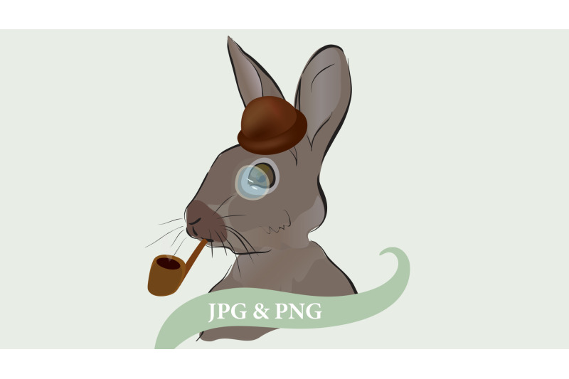 illustration-of-a-nbsp-detective-sherlock-holmes-rabbit-with-smoking-pip