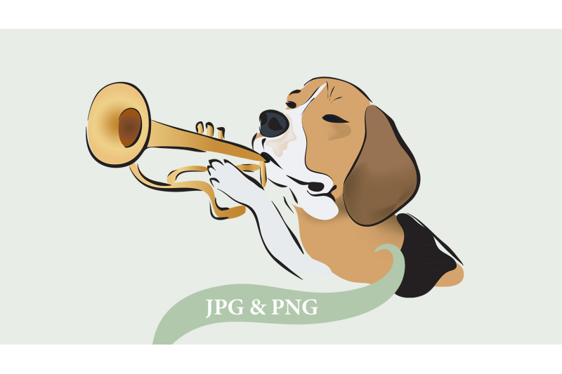 beagle-dog-playing-on-trumpet
