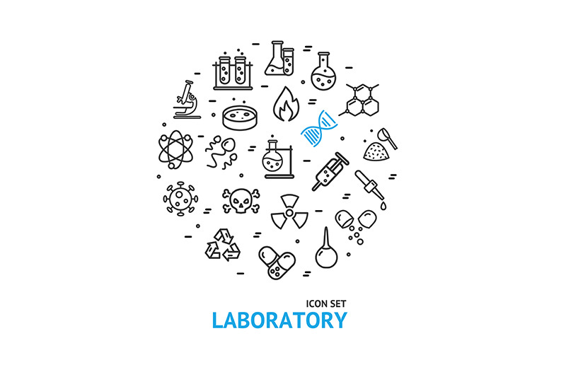 chemistry-lab-round-design-template-contour-lines-icon-concept-vector