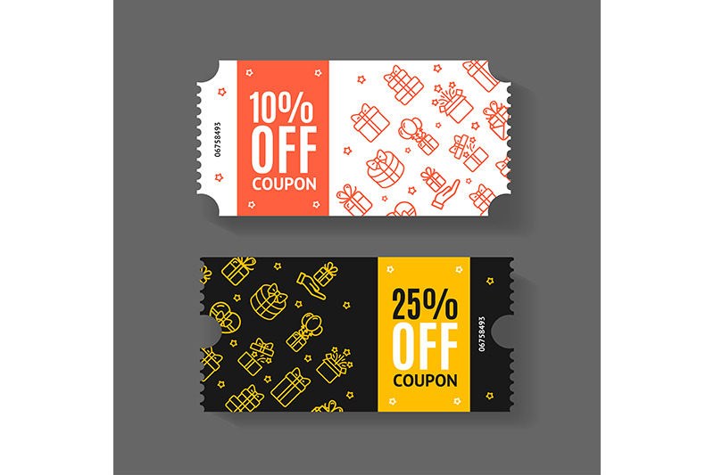 gift-voucher-coupon-set-with-thin-line-icons-vector