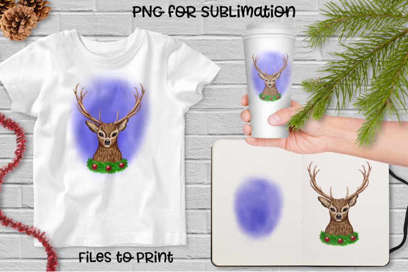 christmas-deer-sublimation-design-for-printing