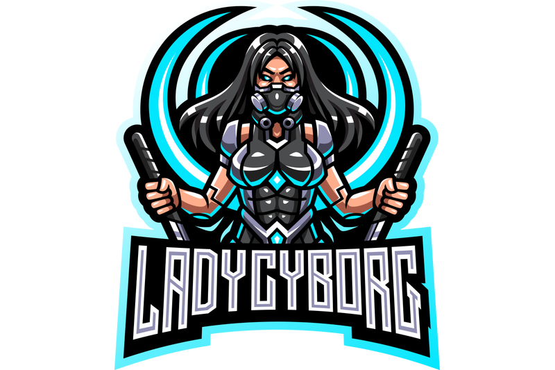lady-cyborg-esport-mascot-logo-design