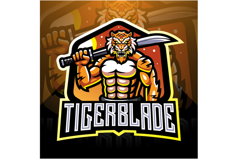 tiger-with-blade-esport-mascot-logo