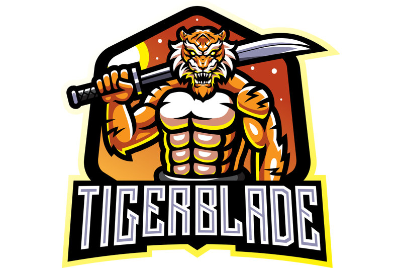 tiger-with-blade-esport-mascot-logo