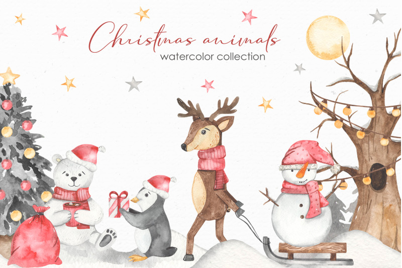 christmas-animals-watercolor