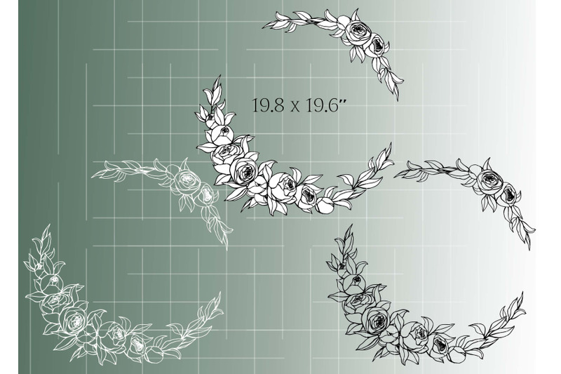 wreath-frame-with-peonies-graphic-line-hand-painted-png