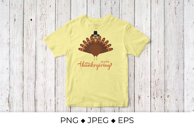 happy-thanksgiving-calligraphy-hand-lettering-with-cute-cartoon-turkey