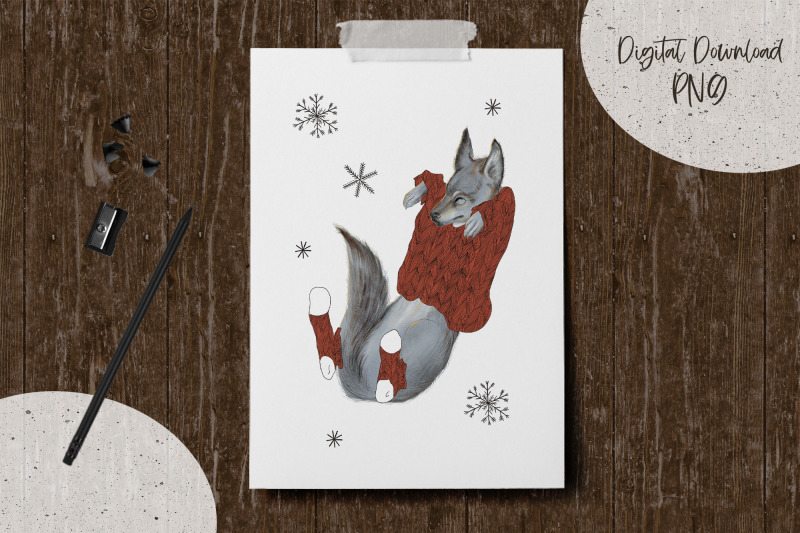 wolf-in-clothes-animalistic-winter-print-png-sublimation-design