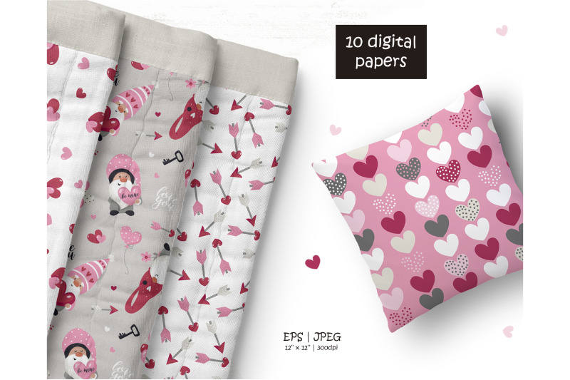 valentine-gnome-digital-papers-pack