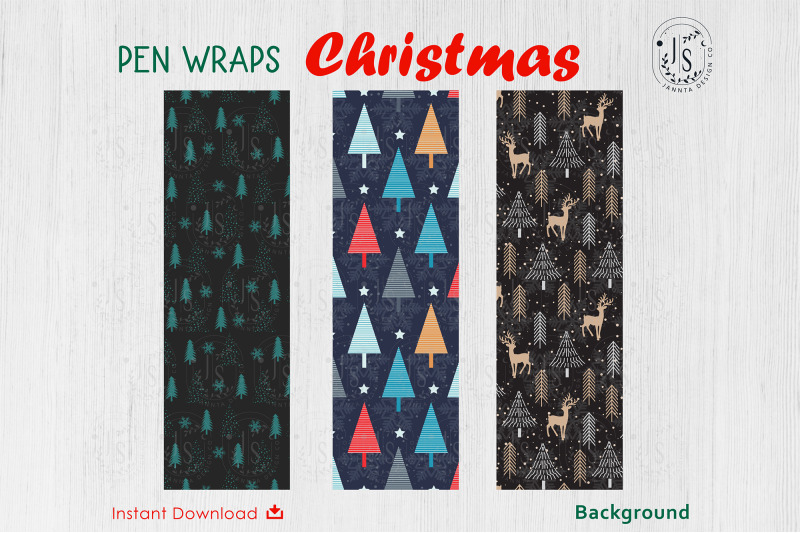 christmas-tree-pen-wraps-file-set