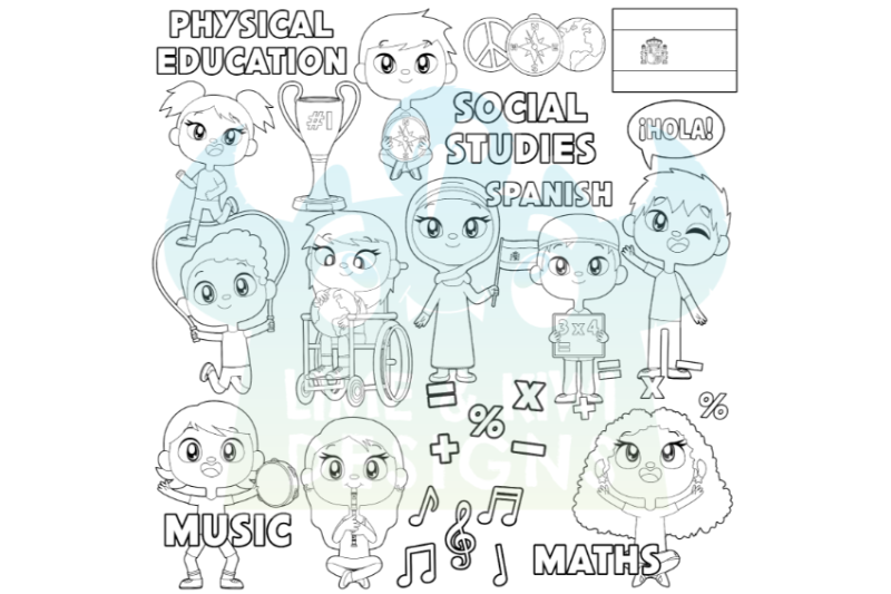 school-subjects-digital-stamps-lime-and-kiwi-designs