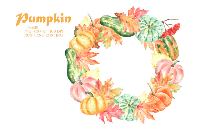 thanksgiving-invitation-pumpkin-leaf-fall-watercolor-clipart