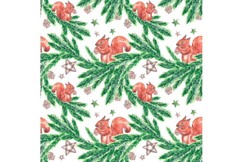 squirrels-watercolor-seamless-pattern-christmas-new-year-winter