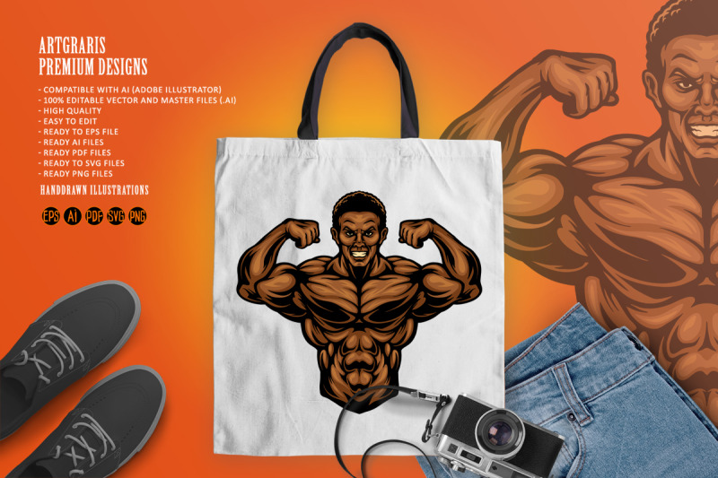 fitness-gym-power-mascot-illustrations