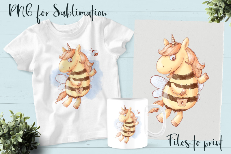 bees-unicorn-sublimation-design-for-printing