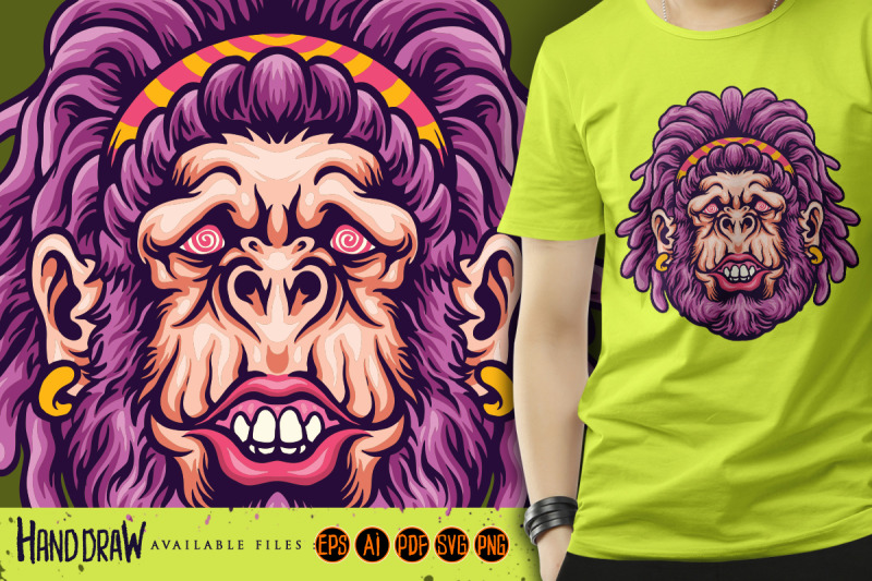 trippy-kiss-female-gorilla-cartoon-illustrations