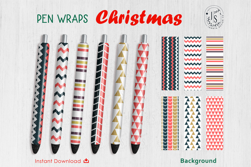 christmas-geometric-pattern-pen-wrap-set