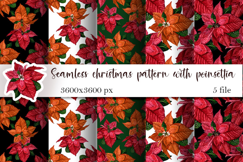 christmas-winter-digital-paper-red-poinsettia