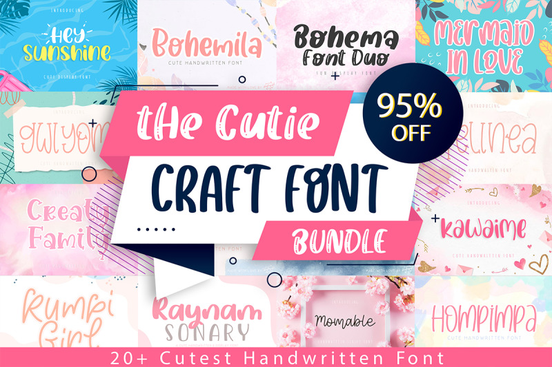 cutest-crafty-font-bundle-cute-handwritten-font-bundle