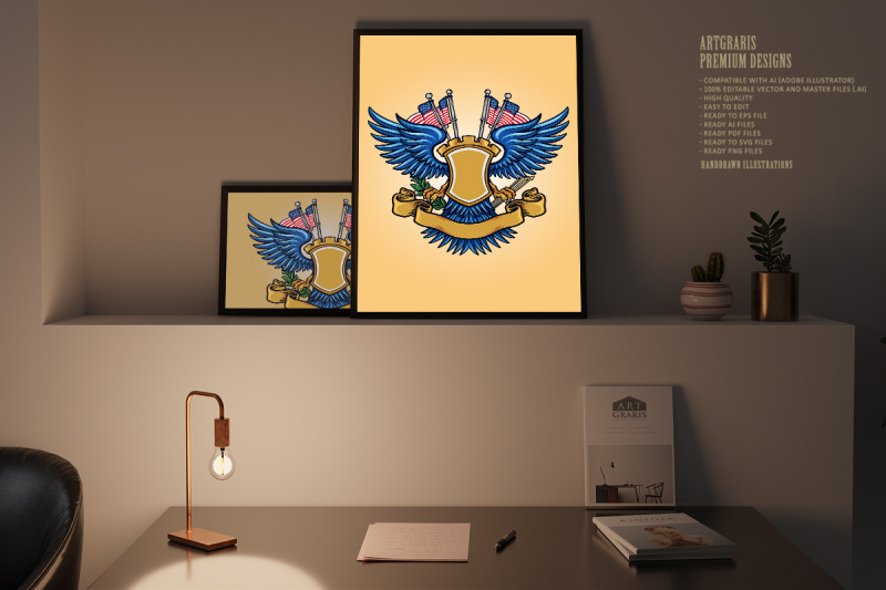 flag-american-badge-mascot-logo-with-ribbon