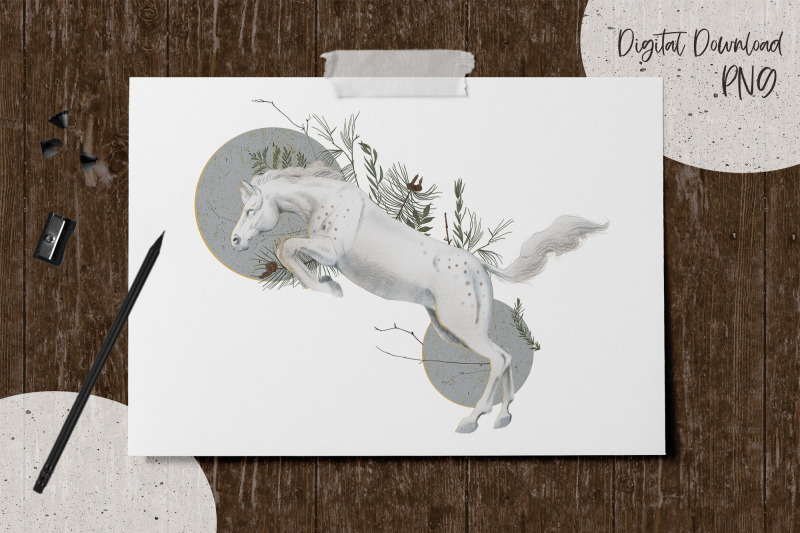 winter-horse-animalistic-print-png