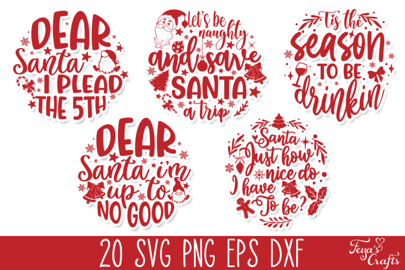 Funny Round Christmas Quotes SVG Pack By Anastasia Feya Fonts & SVG Cut ...