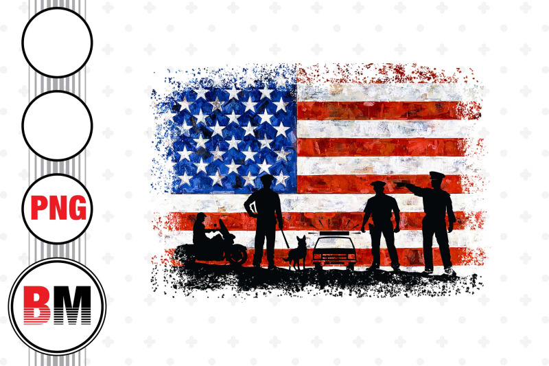 distressed-police-oil-paint-us-flag-png-files