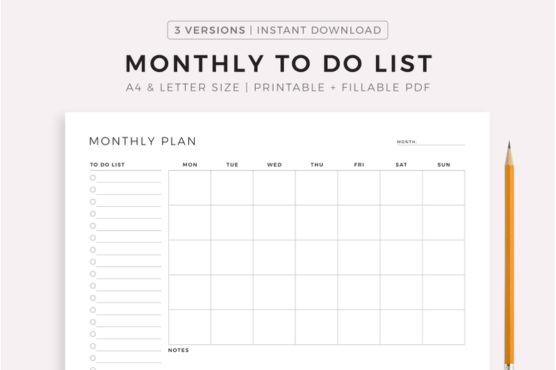 monthly-to-do-list-planner-landscape-a4-letter-printable-amp-fillable