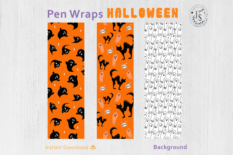 halloween-ghost-and-spooky-cat-pen-wraps