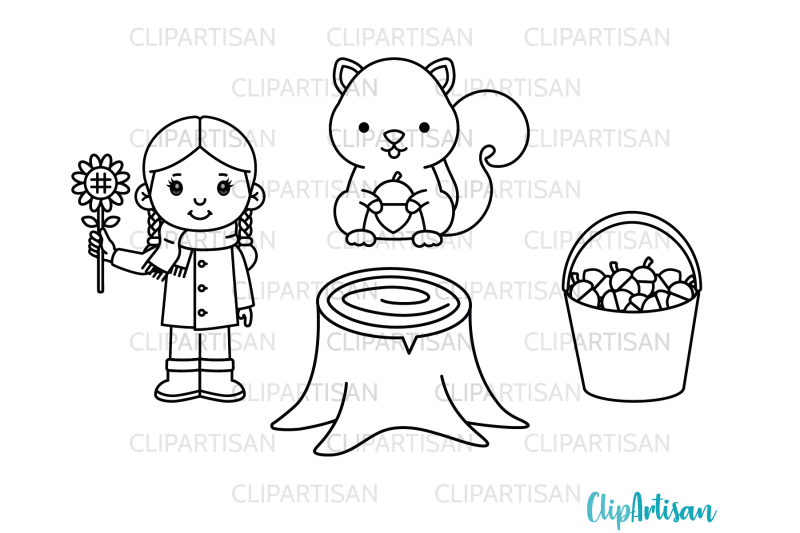 fall-kids-clipart-autumn-kids-in-leaves-digital-stamp