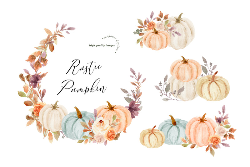 rustic-mint-orange-pumpkin-bundle-clipart-fall-white-pumpkin-bundle