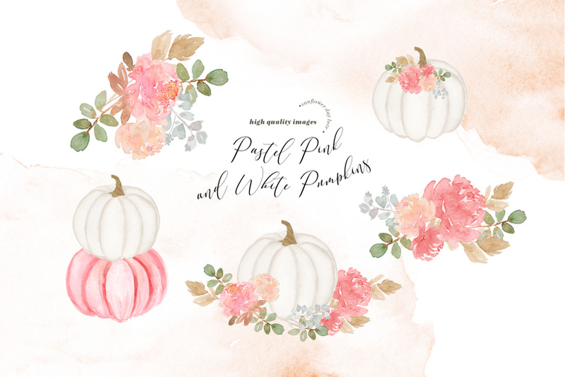 pastel-pink-amp-gold-glitter-flowers-pumpkin-clipart-geometric-frame