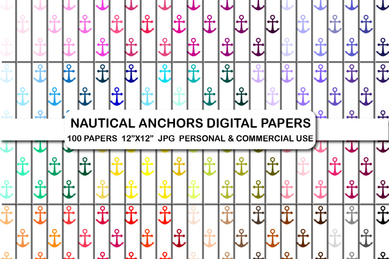 white-background-nautical-anchors-digital-papers-pattern-paper