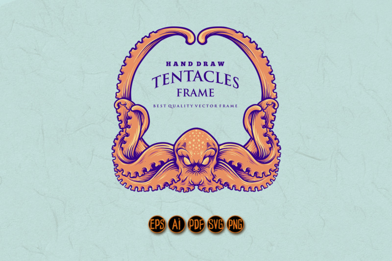 nautical-kraken-tentacles-frame-illustrations