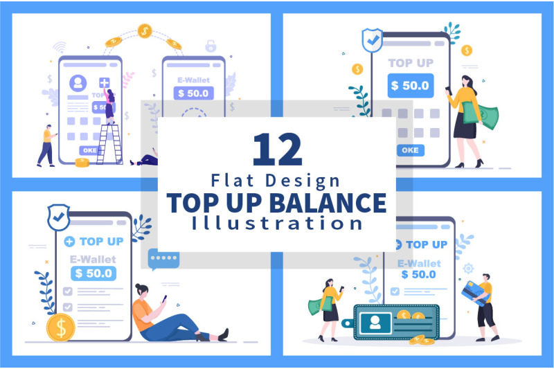 12-top-up-money-balance-vector-illustration