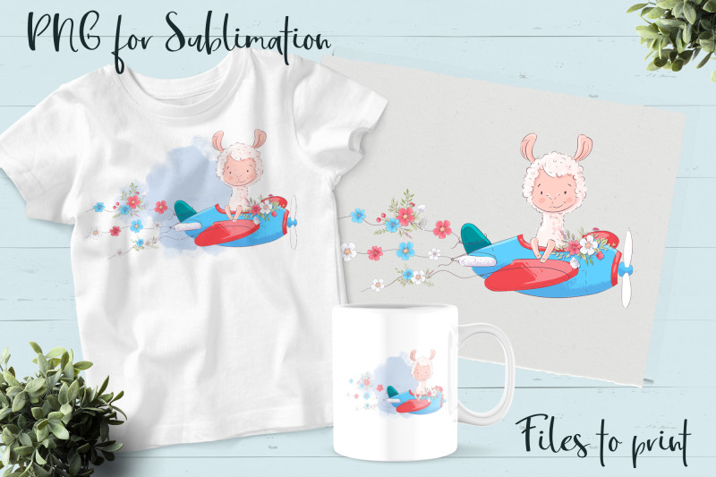 cute-lama-sublimation-design-for-printing