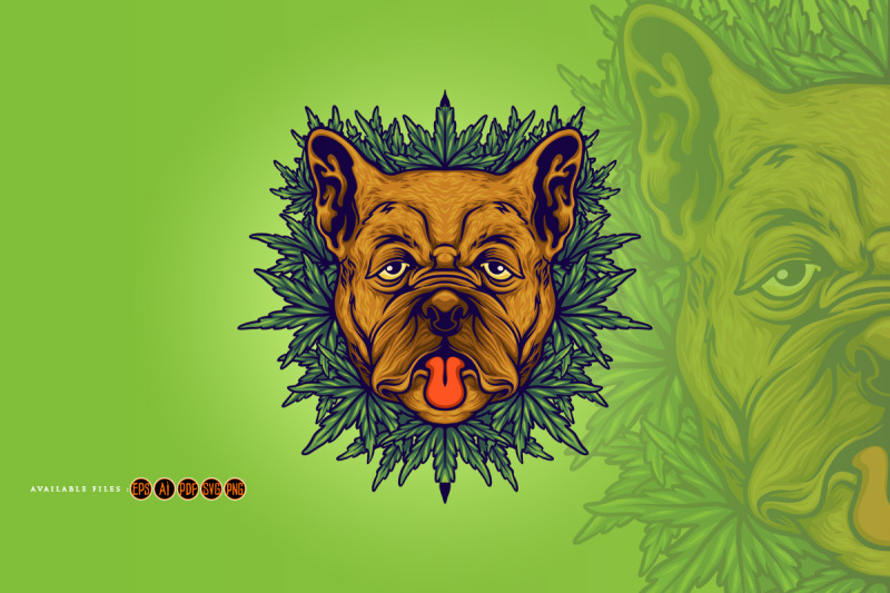 bulldog-weed-cannabis-background