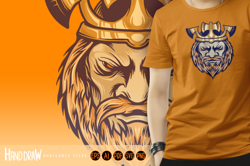 axe-crown-king-viking-head-mascot